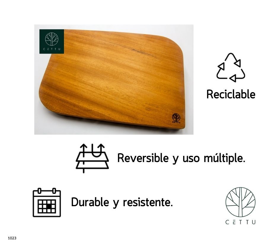 Tabla Pirineo. Fina madera de Caoba. Uso múltiple y reversible.