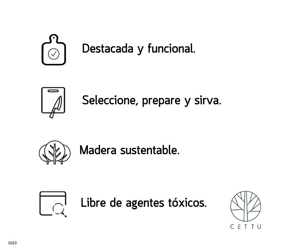 Tabla Pirineo. Fina madera de Caoba. Uso múltiple y reversible.