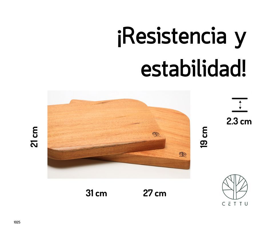 Set de 2 tablas Pirineo. Elaboradas en madera de Caoba.