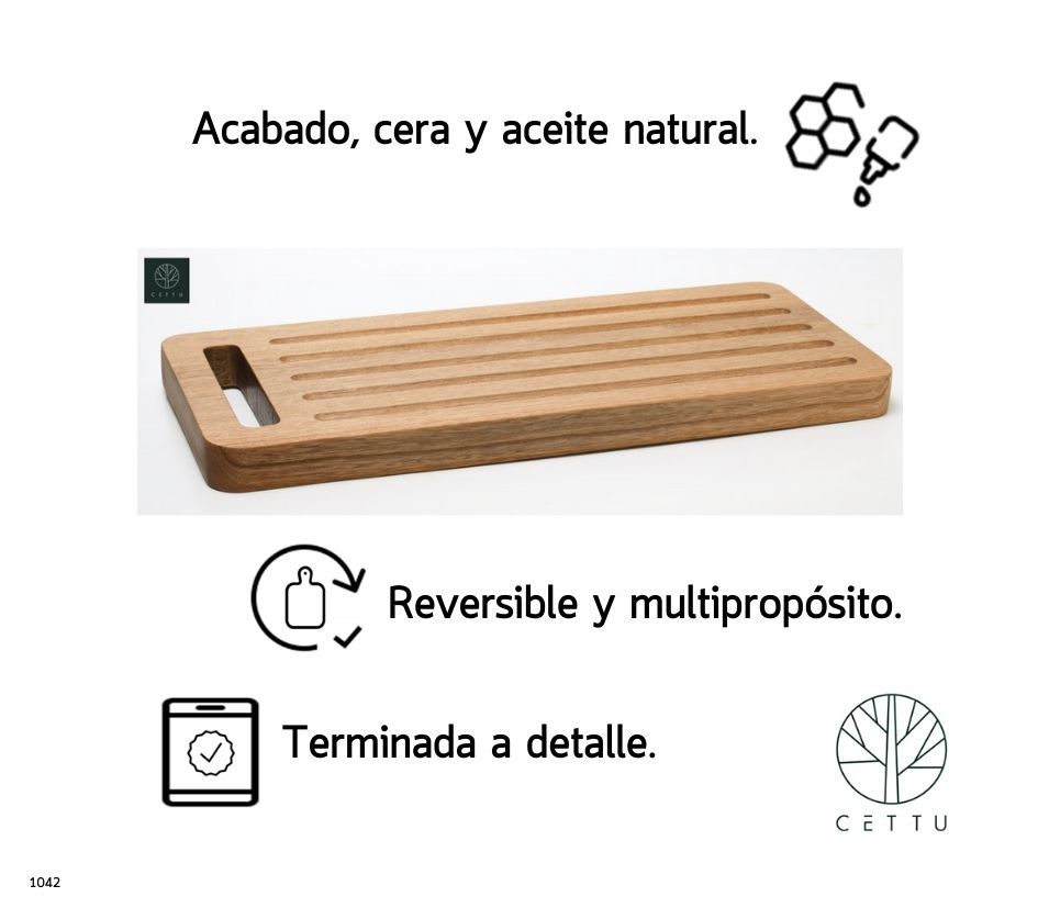 Tabla para pan Viena, corte y sirva su pan predilecto.