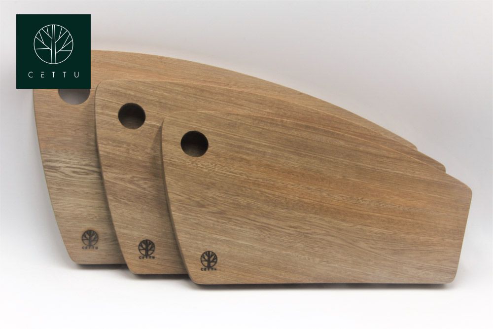 Ideales para embutidos, canapés, quesos, etc. Set de 3 tablas diseño Fiordo.