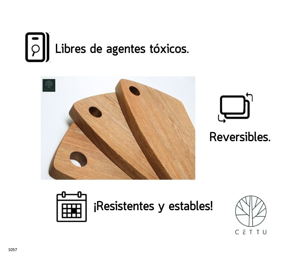 Ideales para embutidos, canapés, quesos, etc. Set de 3 tablas diseño Fiordo.