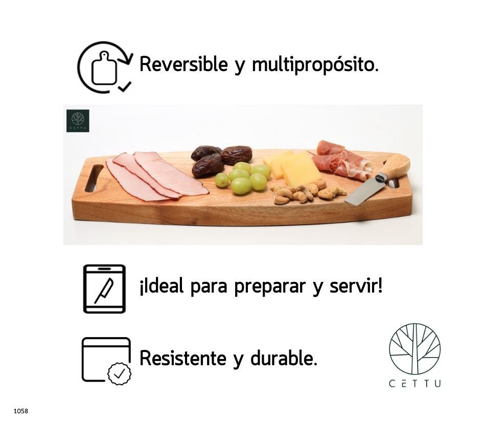 Tabla Ródano, elaborada en fina madera de Cedro.