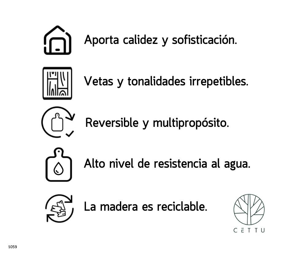 Tabla Ródano, elaborada en fina madera de Cedro.