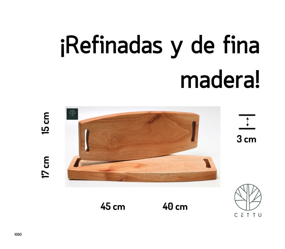 Set de 2 tablas Ródano, elaboradas en fina madera de Cedro.