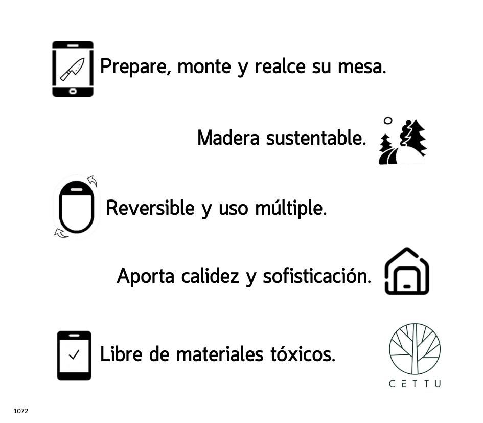 Tabla diseño Coral. Estética, estable y durable.