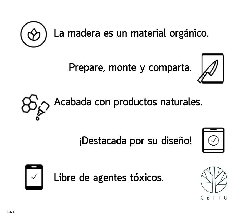 Tabla diseño Pradera, prepare, sirva y decore.