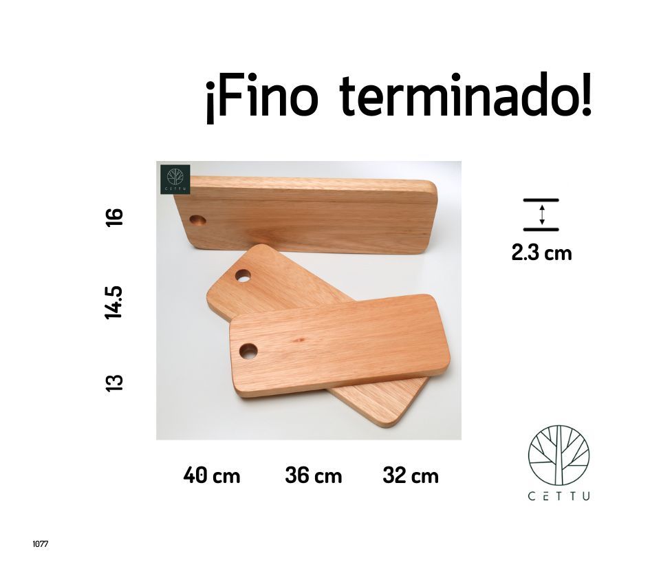 Set de 3 tablas diseño Pradera, corte prepare y sirva.