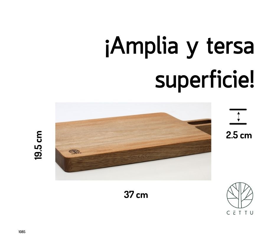 Tabla Castaña. Corte, prepare, sirva y realce su mesa.