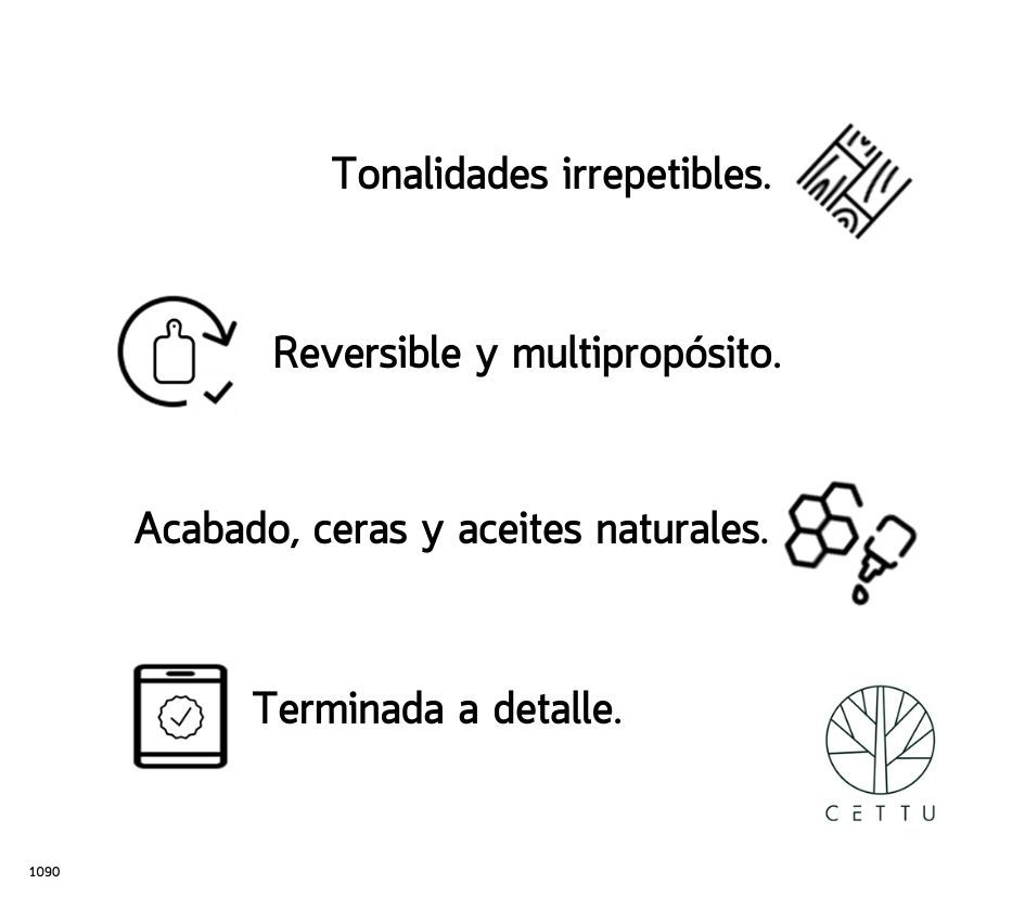Tabla Cabanya, uso reversible y multipropósito.