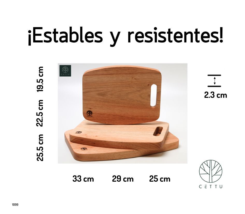 Diseño Ocotal. Set de 3 tablas resistentes, estables y durables.
