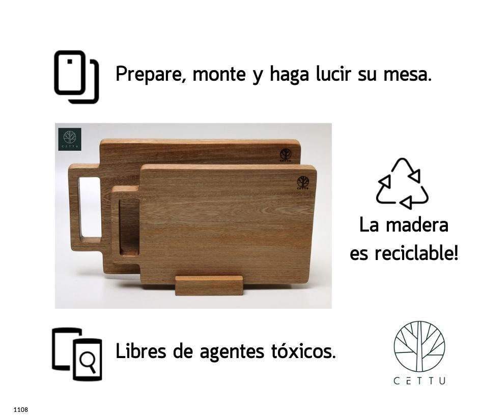 Set de 2 tablas Terracota. Pique, corte y sirva. ¡Robustas y estables!