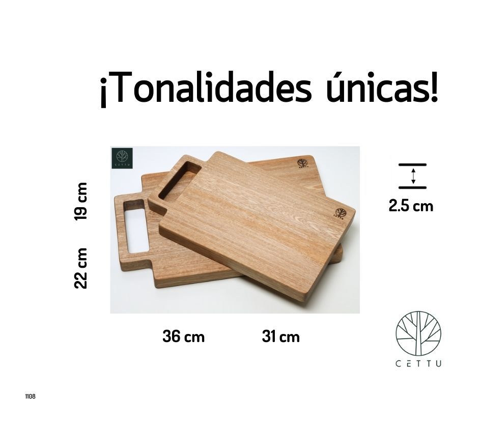 Set de 2 tablas Terracota. Pique, corte y sirva. ¡Robustas y estables!