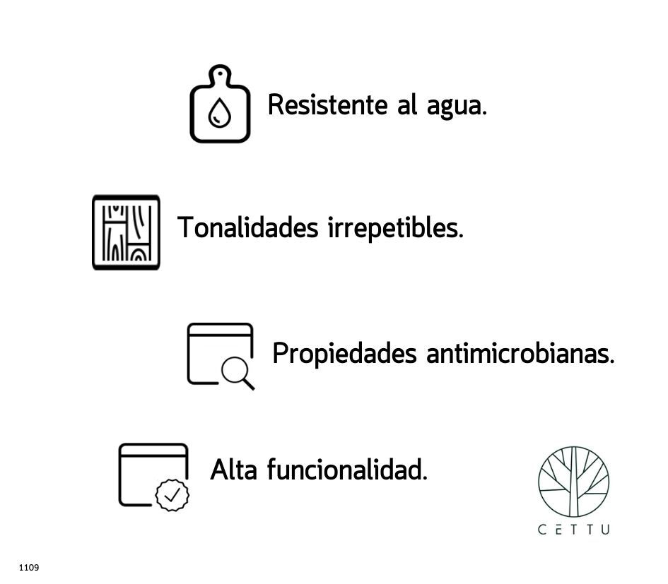 Diseño Basalto.  ¡Destaca por sus vetas y estilo único!