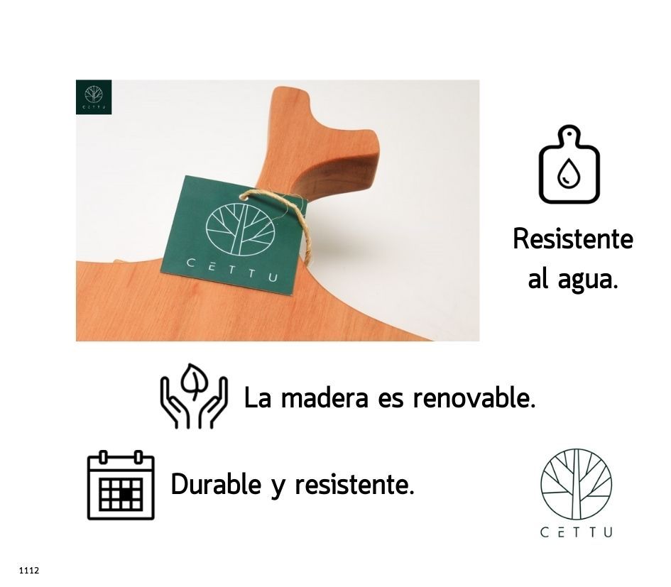 Ideal para picar, cortar, preparar y servir. Tabla Secuoya.