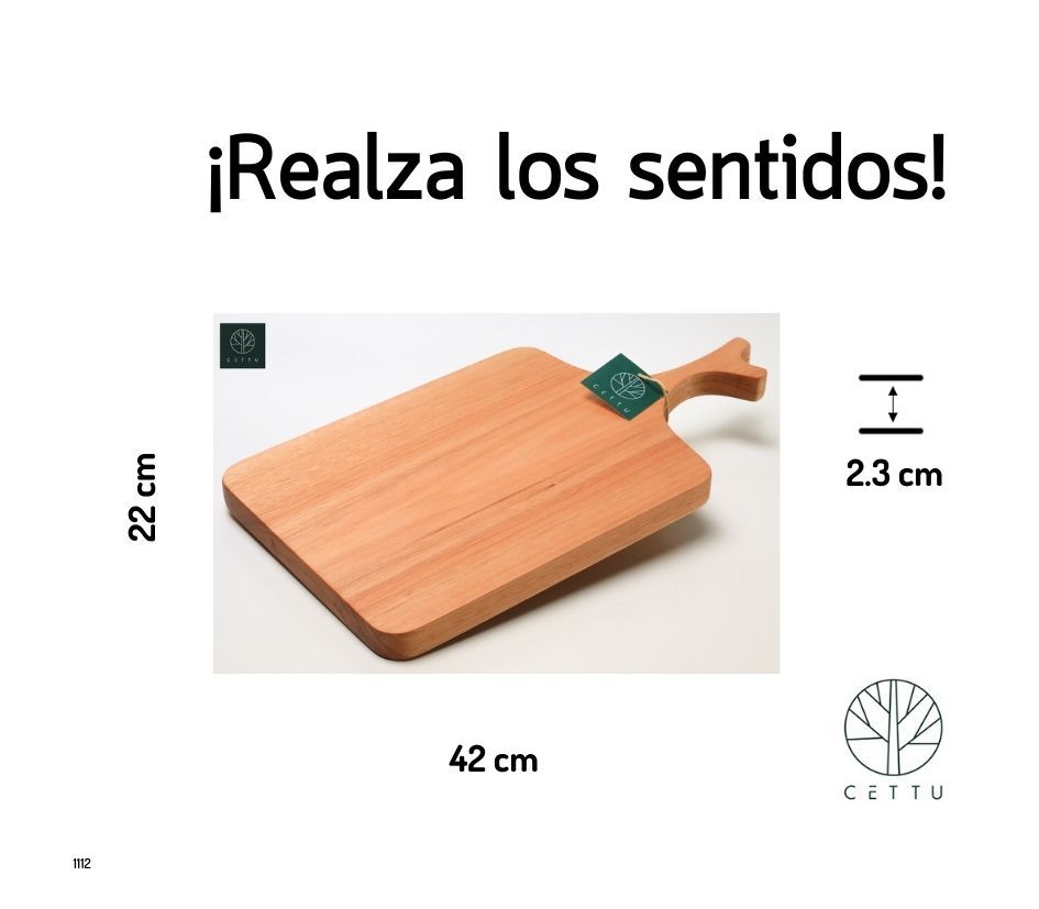 Ideal para picar, cortar, preparar y servir. Tabla Secuoya.