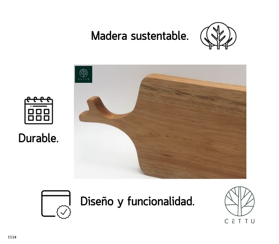 Ideal para picar, cortar, preparar y servir. Tabla Secuoya.