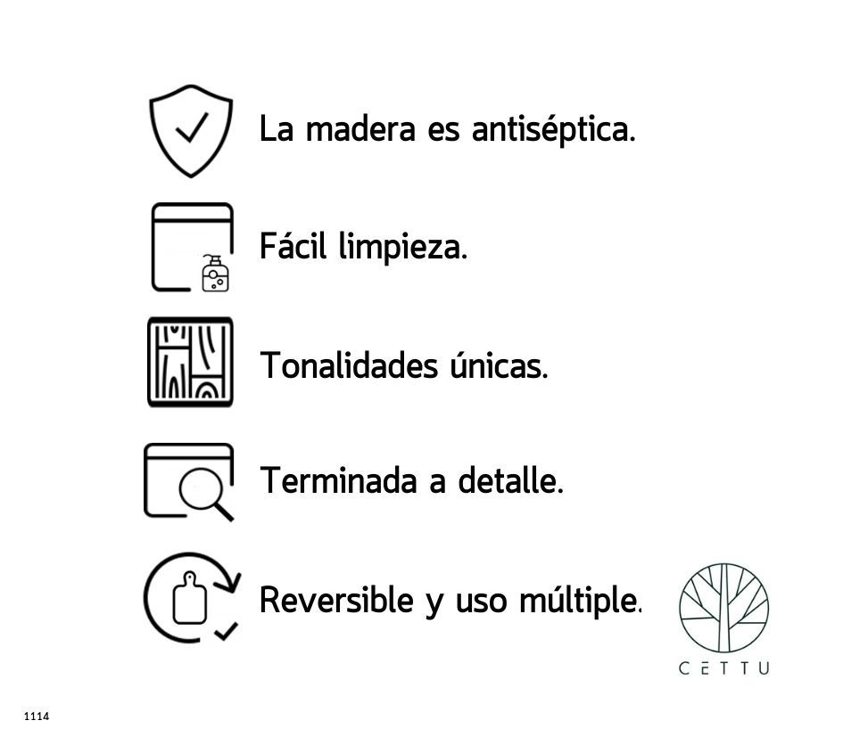 Ideal para picar, cortar, preparar y servir. Tabla Secuoya.