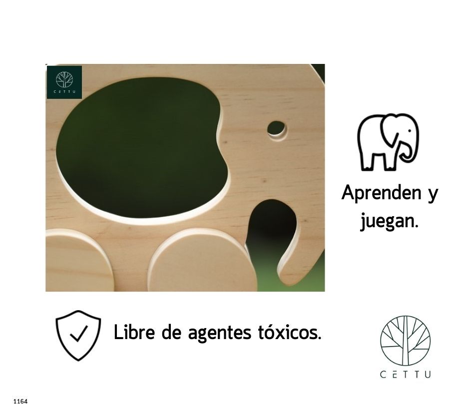 Juguete didáctico Elefante. ¡Desarrolla los sentidos!