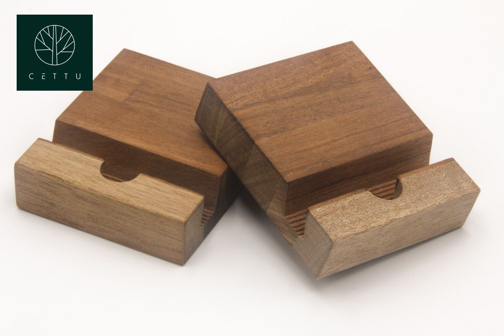 Juego de 2 bases para celular. ¡Elaborados en fina madera!