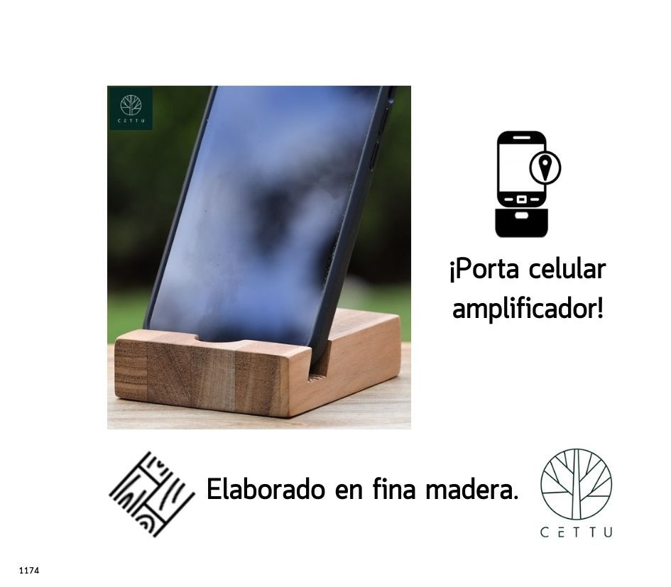 Juego de 2 bases para celular. ¡Elaborados en fina madera!