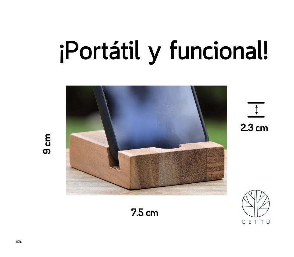 Juego de 2 bases para celular. ¡Elaborados en fina madera!
