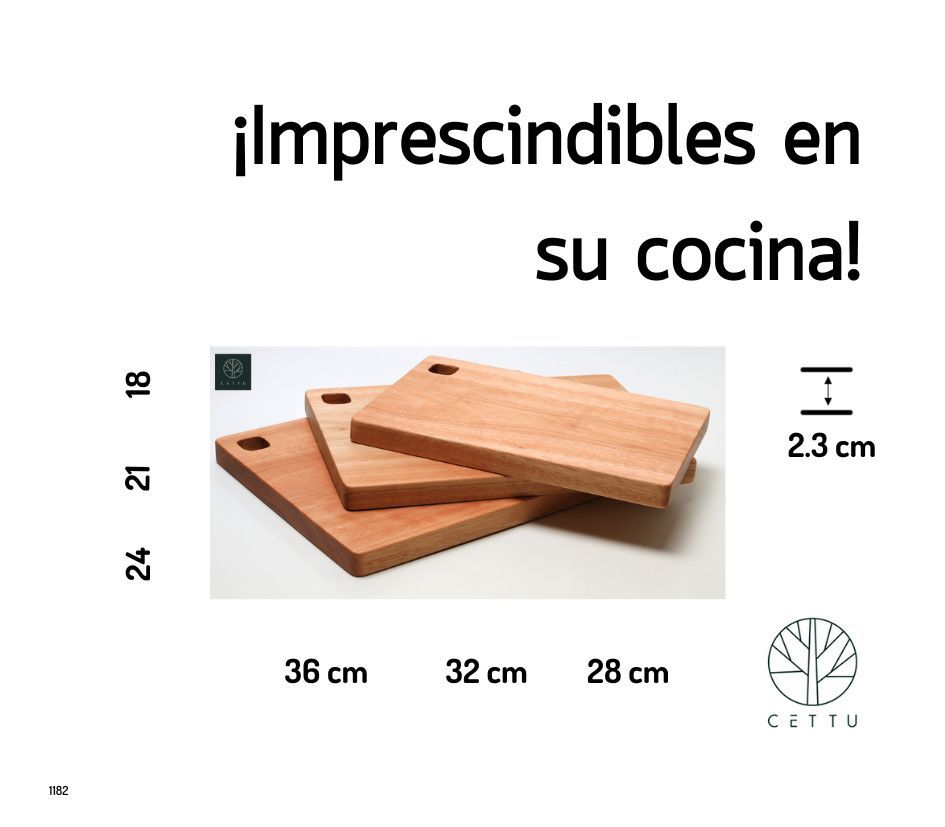 Ideales para picar, cortar y servir. Set de 3 tablas diseño Carbó.