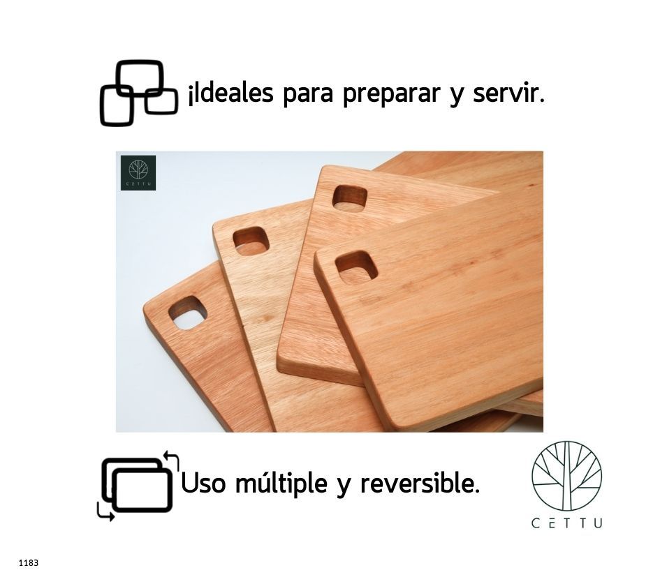 Ideales para picar, cortar y servir. Set de 4 tablas diseño Carbó.
