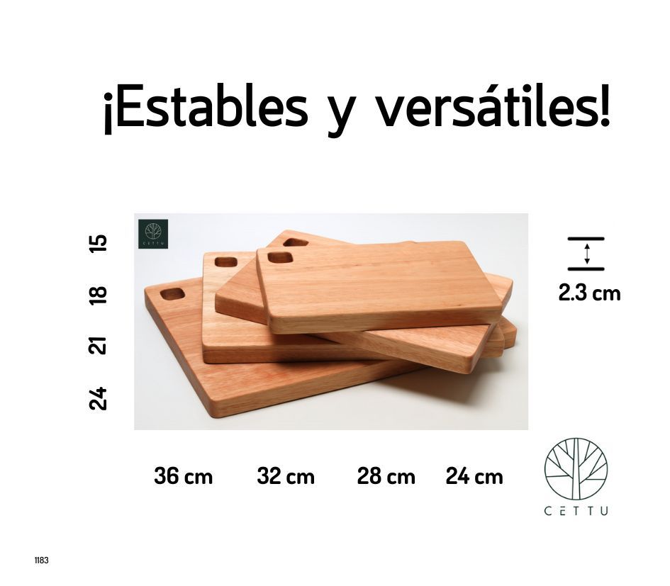 Ideales para picar, cortar y servir. Set de 4 tablas diseño Carbó.